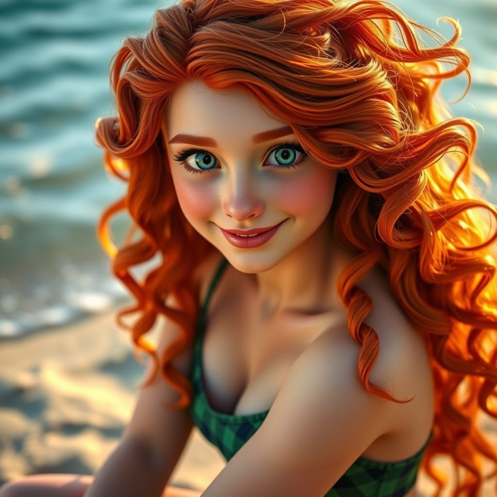 Merida from Brave in Bathing Suit Portrait
