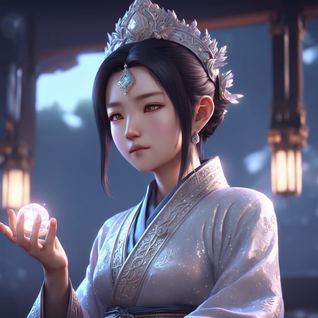 Surreal Diamond Sutra Concept Art in Cyberpunk Style