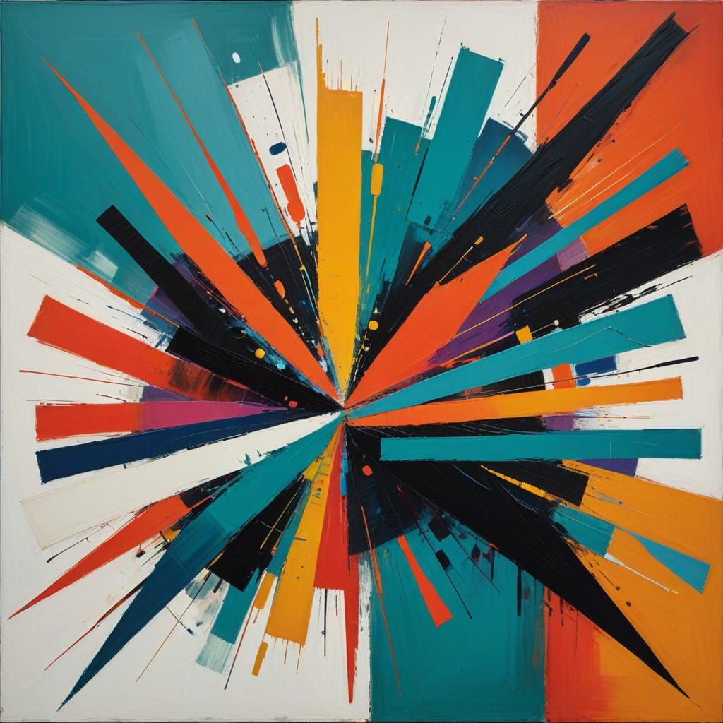 Vibrant Abstract Composition in Expressive Style