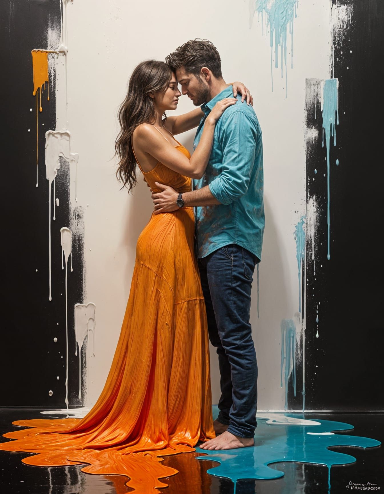 Melting Embrace: A Hyper-Realistic Digital Painting