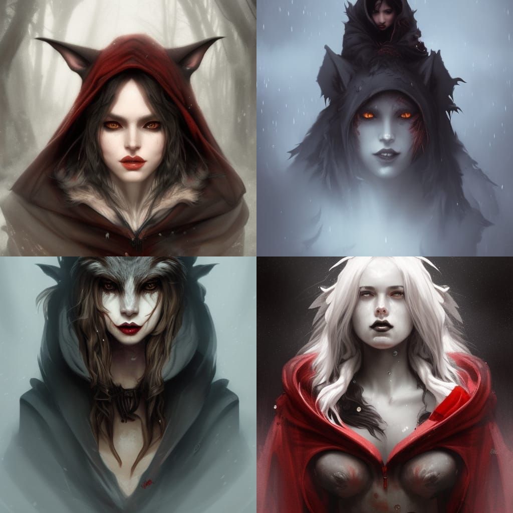 Gothic Fantasy Werewolf Girl Portrait