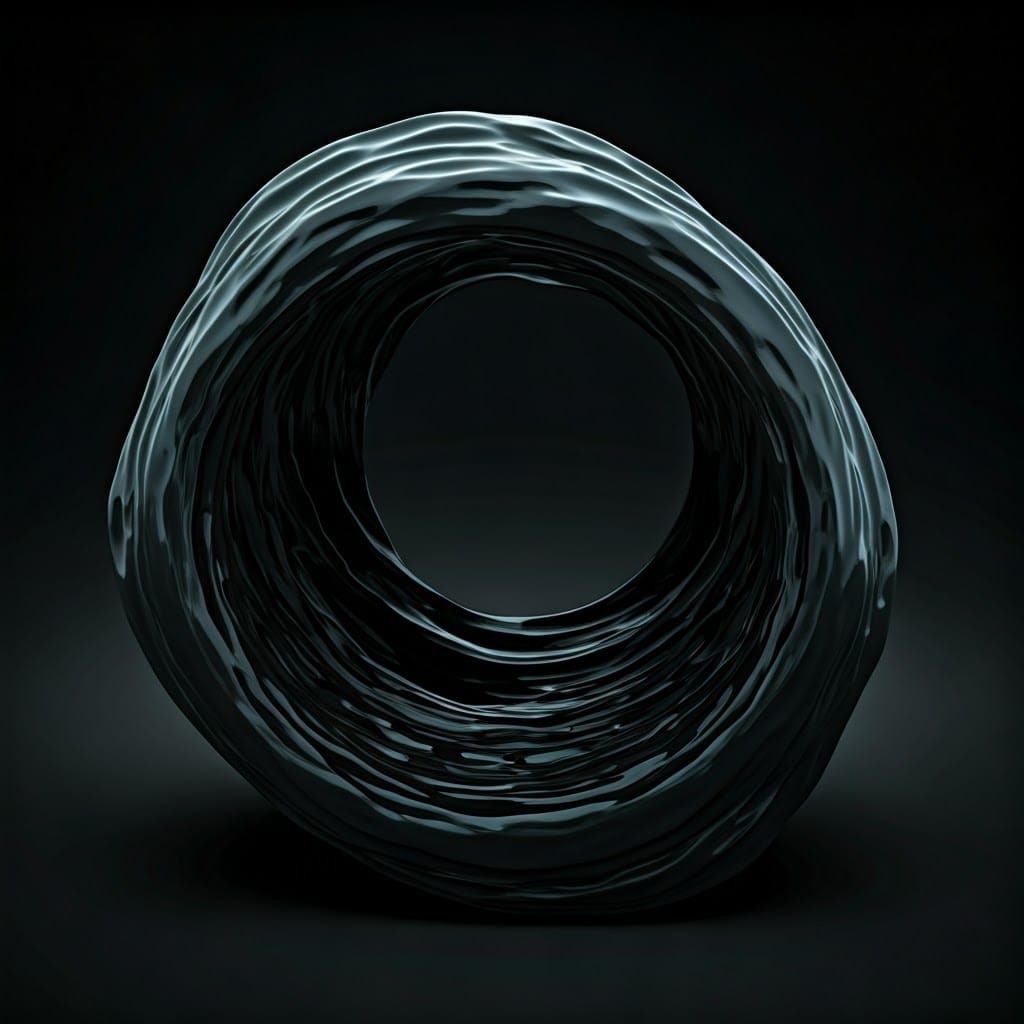 Ominous Void Swallowing Surroundings in Minimalist Style