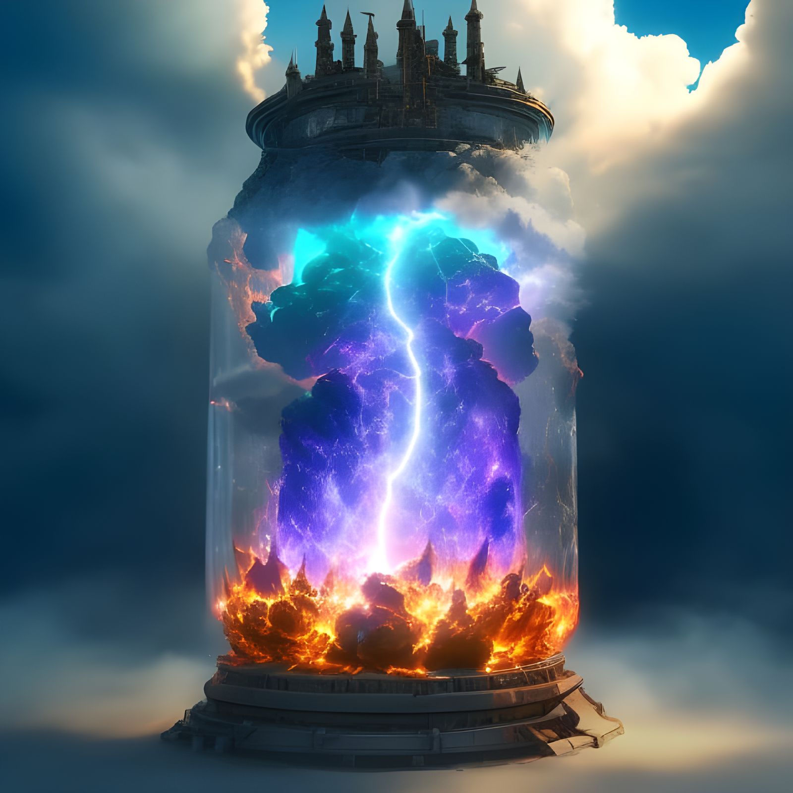 Electrical Storm Trapped: Epic HDR Concept Art