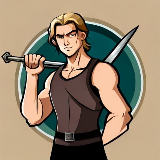 Fantasy Character with Swords and Bow