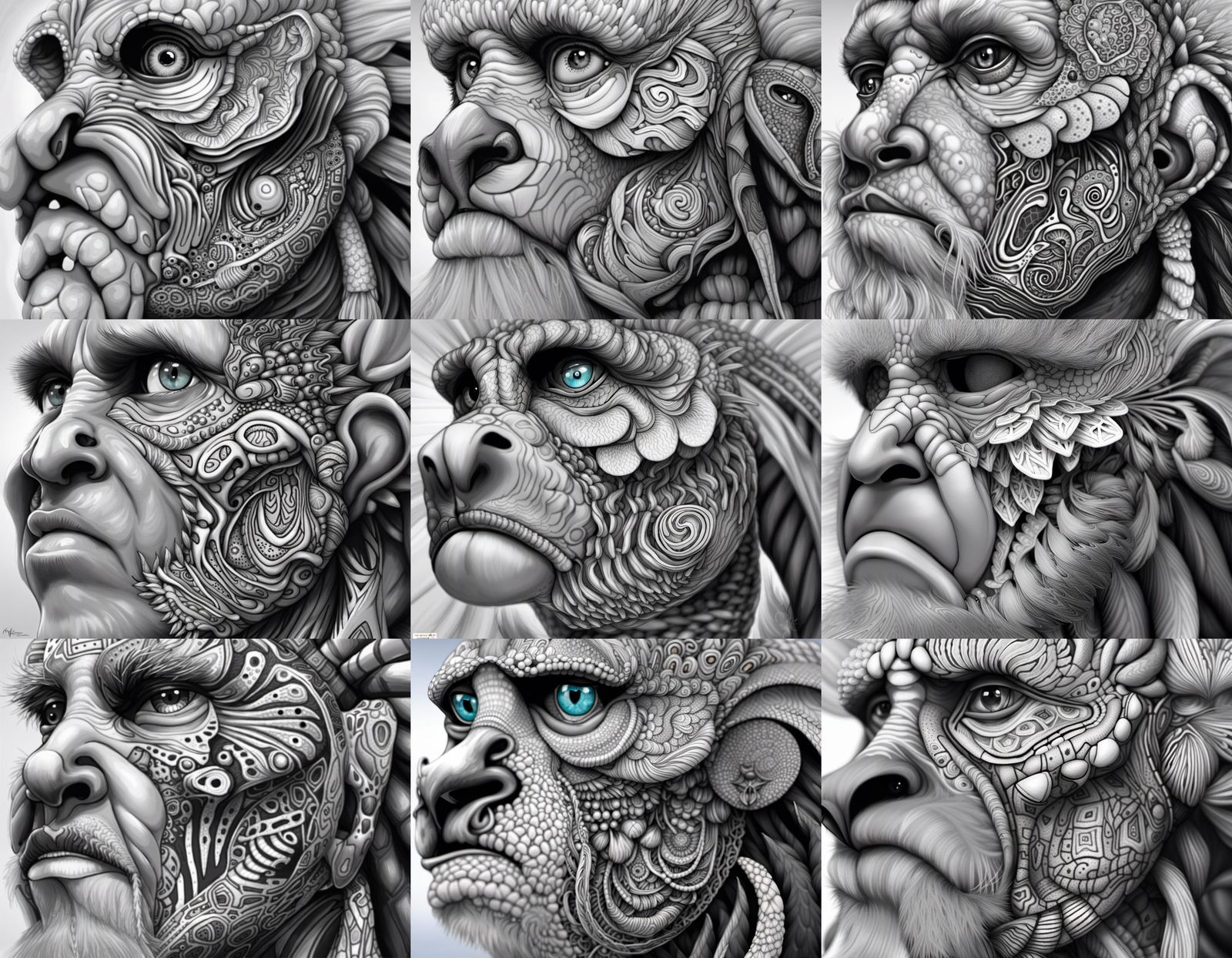 Anthropomorphic Tasmanian Devil Portrait in Celtic Style