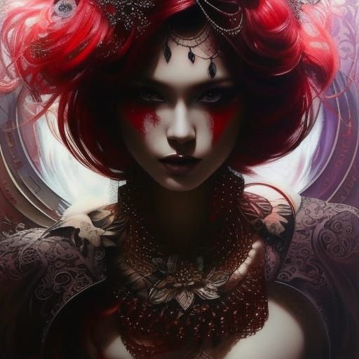 Neovictorian Tattoo Portrait of a Japanese Woman