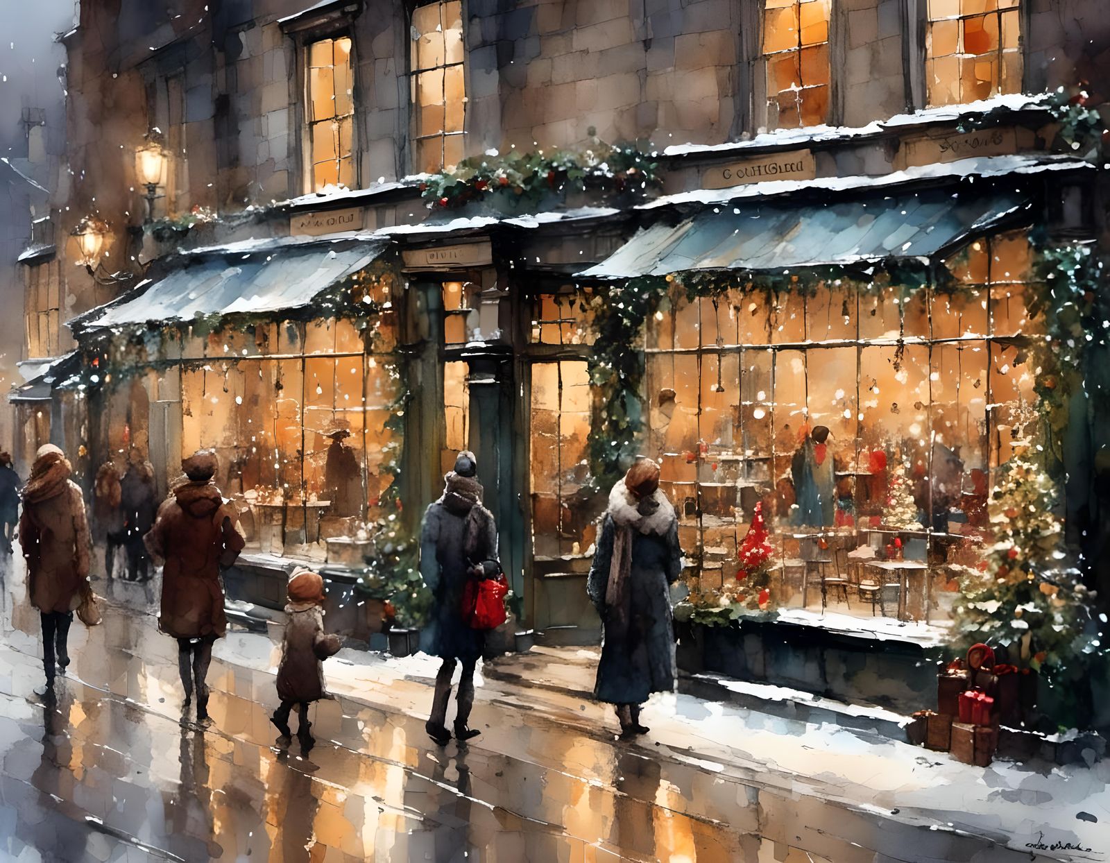 Glasgow West End Shops on a Frosty Evening