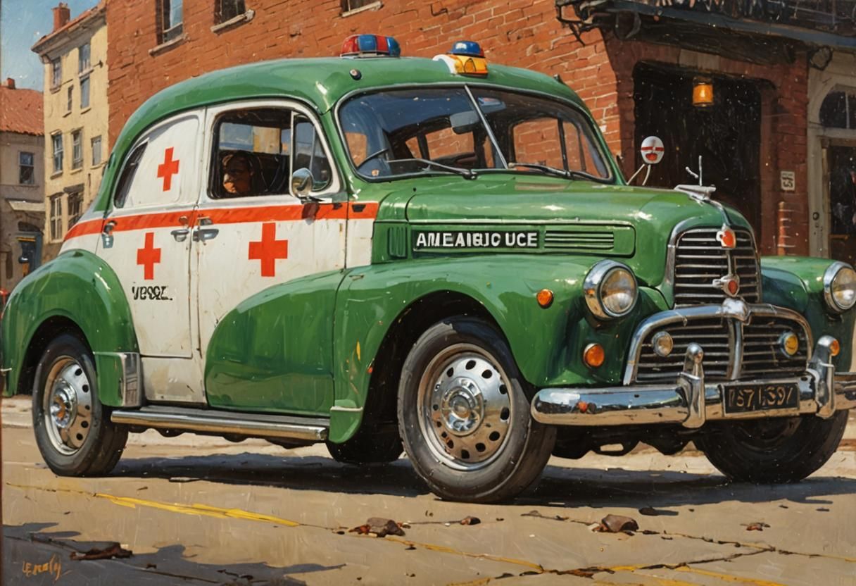 Ambulance as Oil Painting by Gurney