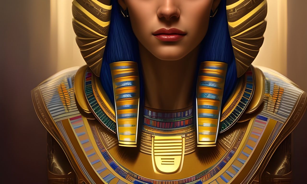 Futuristic Egyptian AI Robot Supermodel Portrait