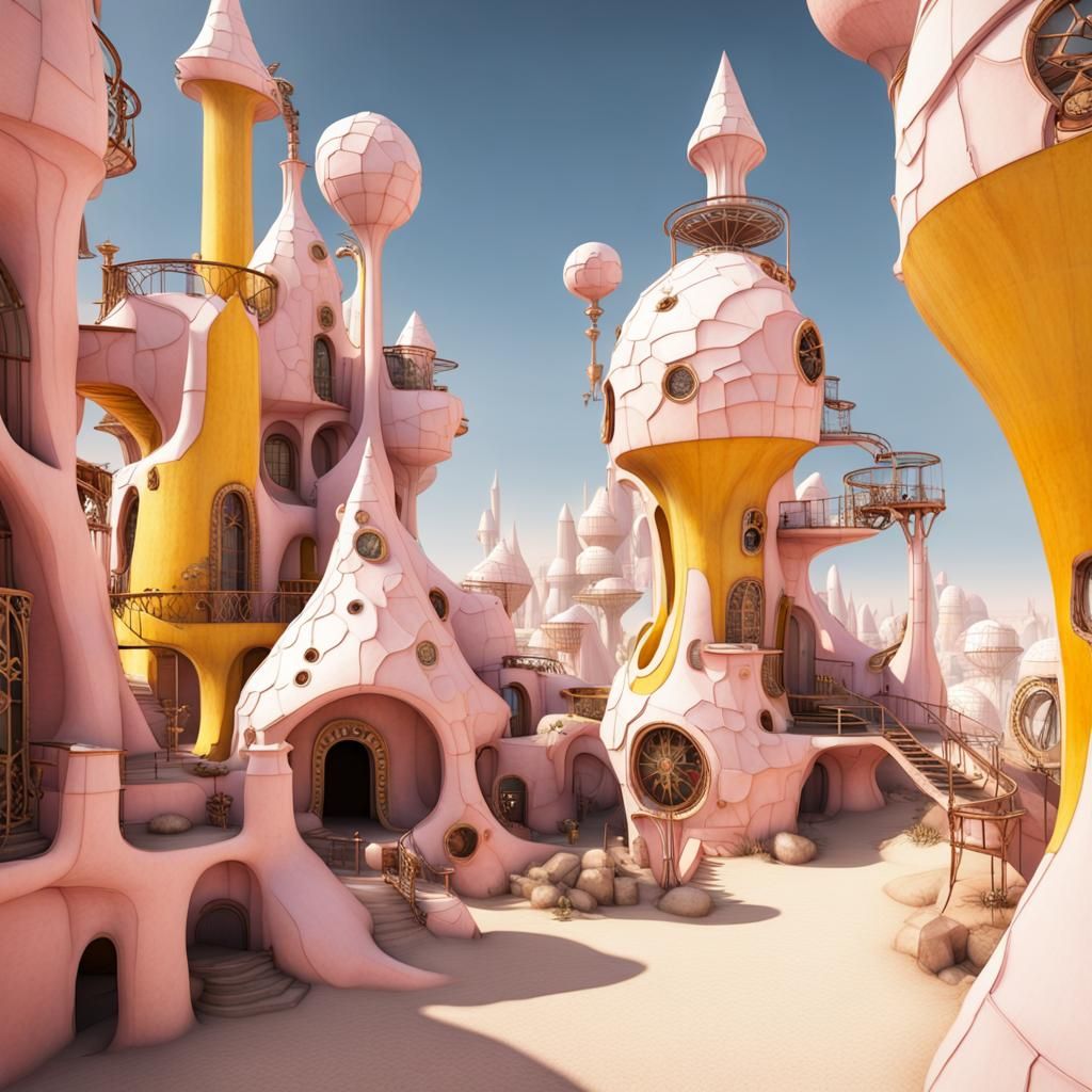 Gaudi Steampunk Village in White Desert