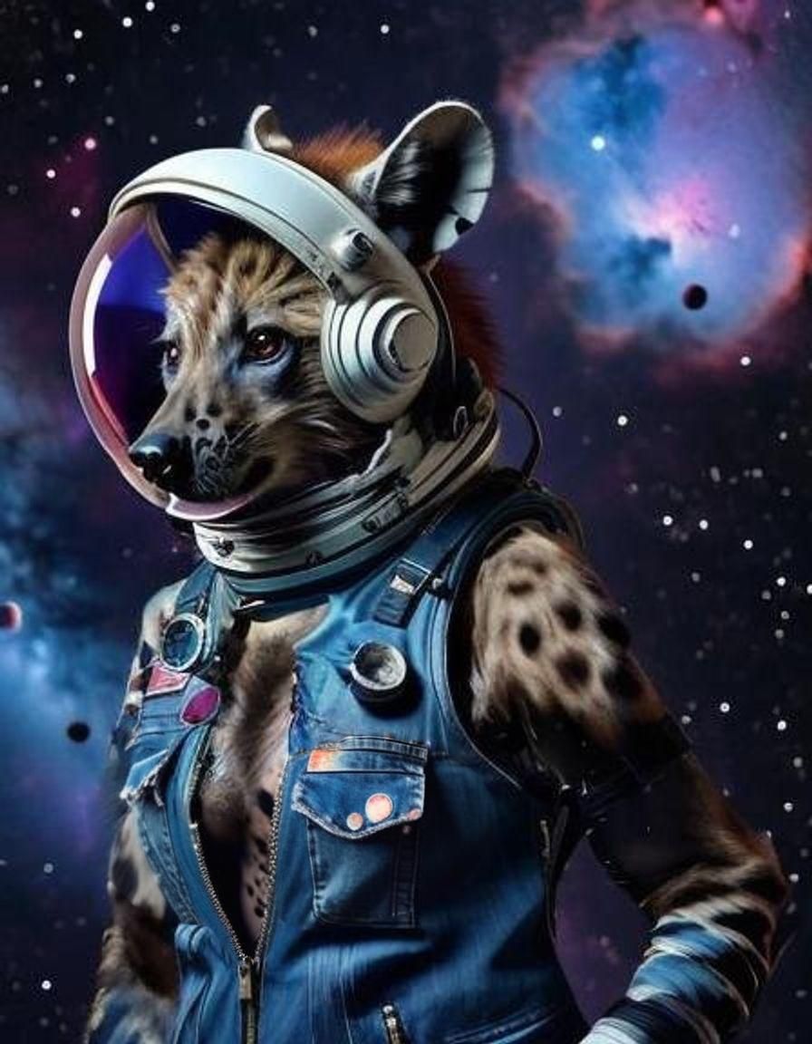 Punk-Rock Hyena Floats Through Space