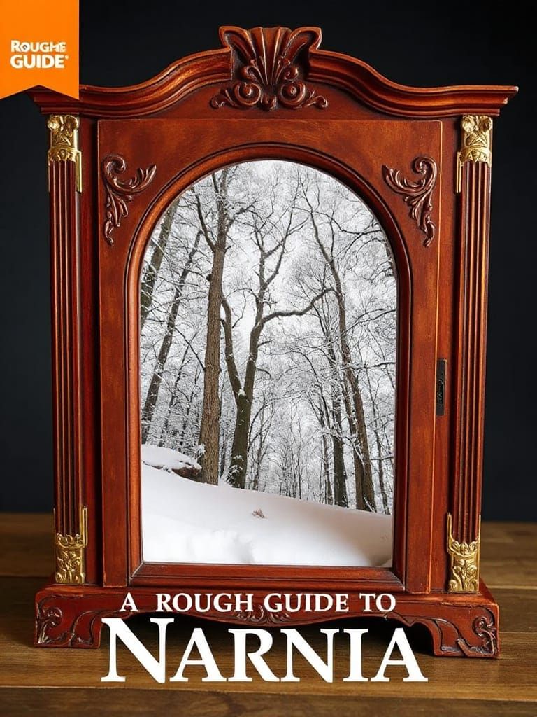 A book in the shape of a wardrobe with an open door showing ...