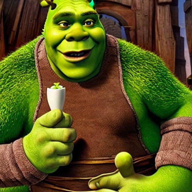 Shrek Portrait Generated by AI