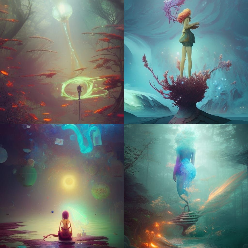 Surreal Four Elements Digital Art in 4K