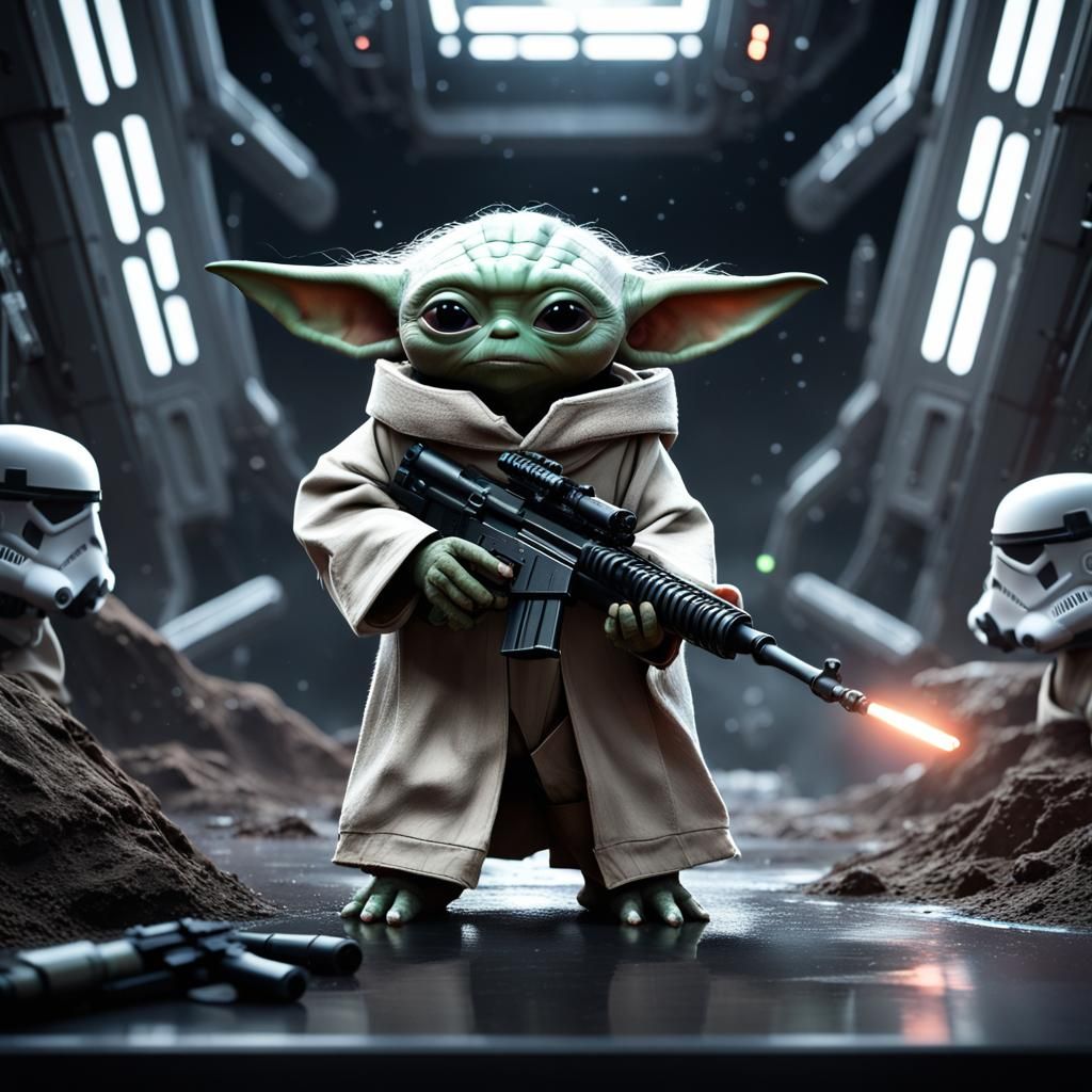 Baby Yoda's Sci-Fi Battle in the Death Star