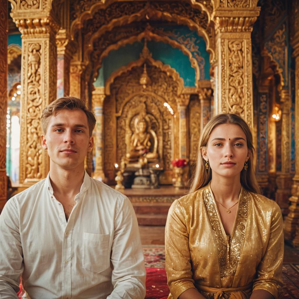 Serene Meditation: Spiritual Photography in Hindu Temple