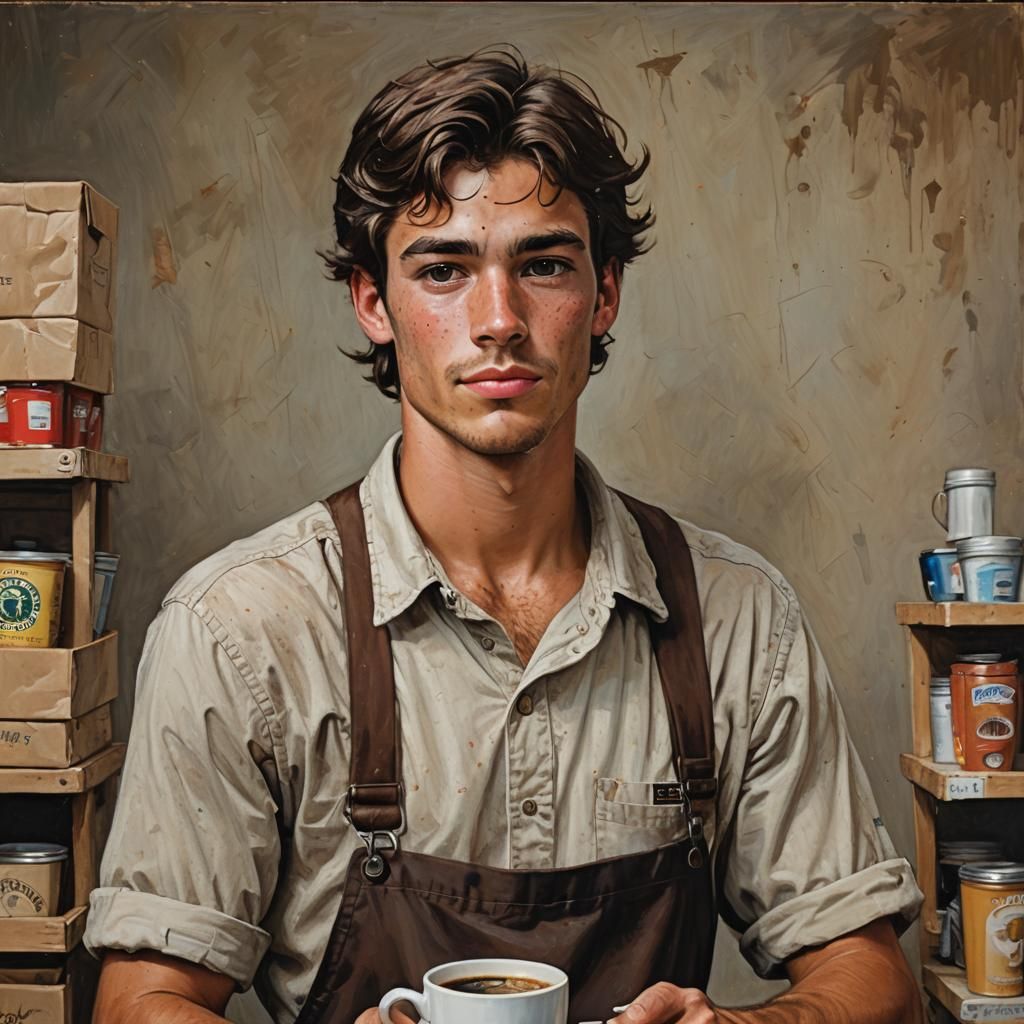 Portrait of a Young Coffee Shop Worker