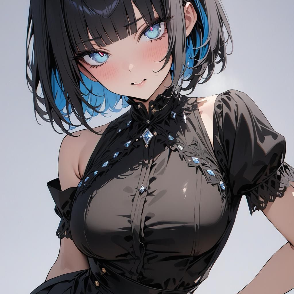 Striking Portrait of Woman in Black Dress