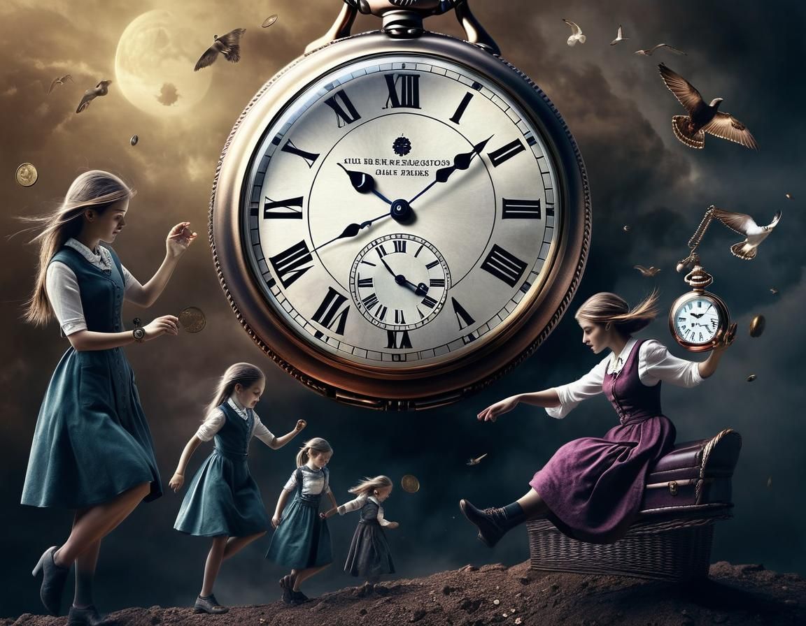 Woman's Life Cycle Reflected in Time