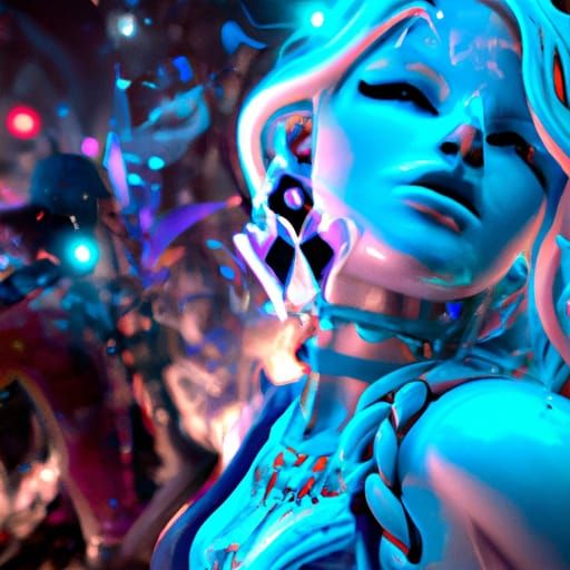 Hyperdetailed Rave Girl in Dark Fantasy Style