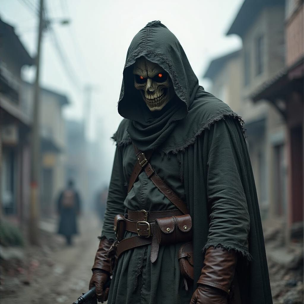 Grimdark Scene in Photojournalistic Style