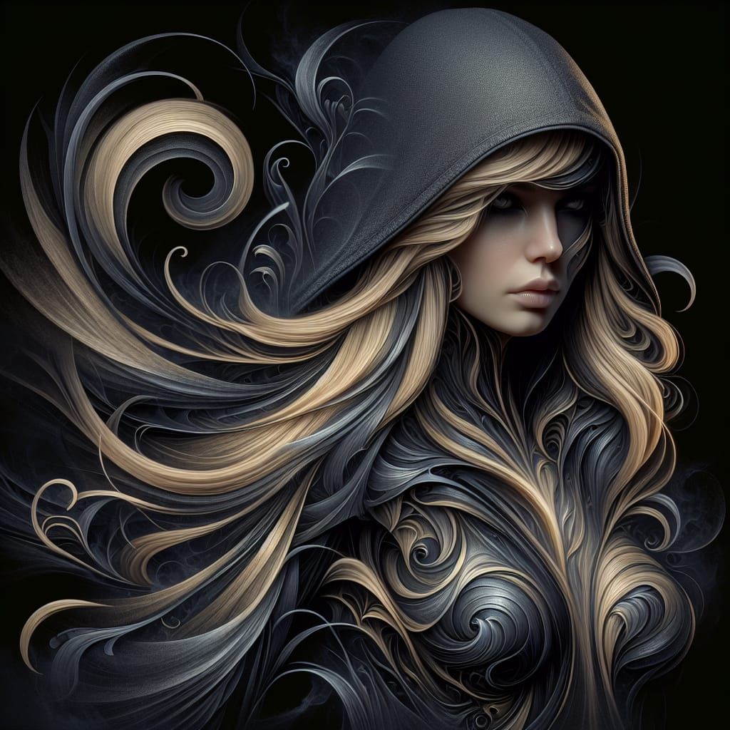 Femme Fatale Assassin in Dancing Shadows