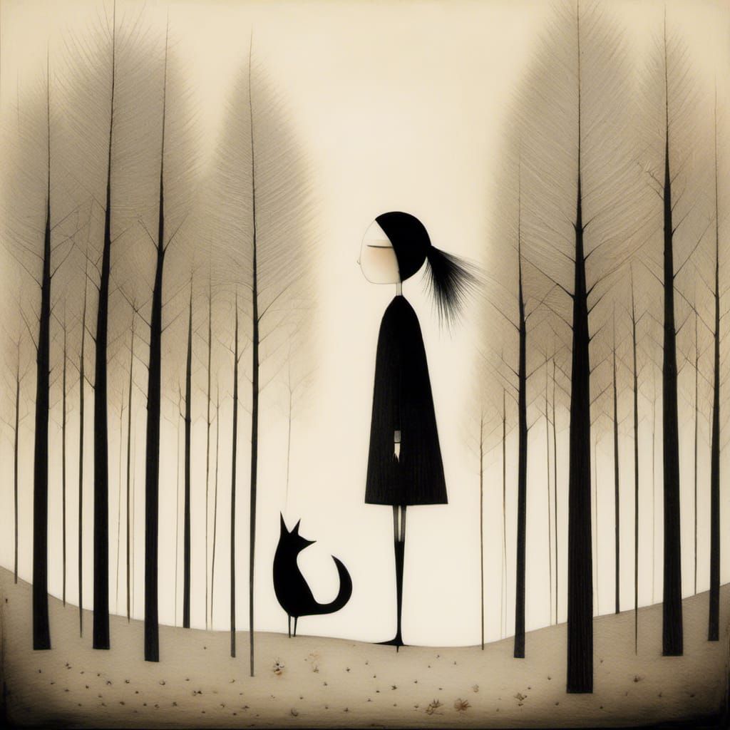 Goth Punk Woman in Graphic Novel Style