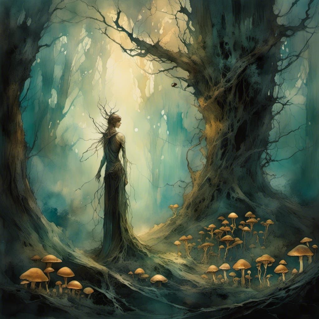 Ancient Forest Spirit in Golden Light