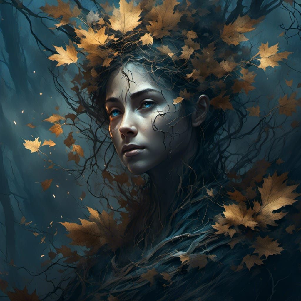 Forest Spirit Portrait in Ethereal Fantasy Art Style