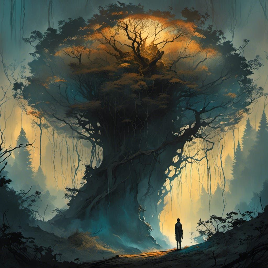 Mystical Forest Spirit in Ethereal Fantasy Art