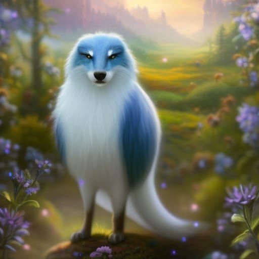 Cute Ice Crystal Monster in Ethereal Meadow