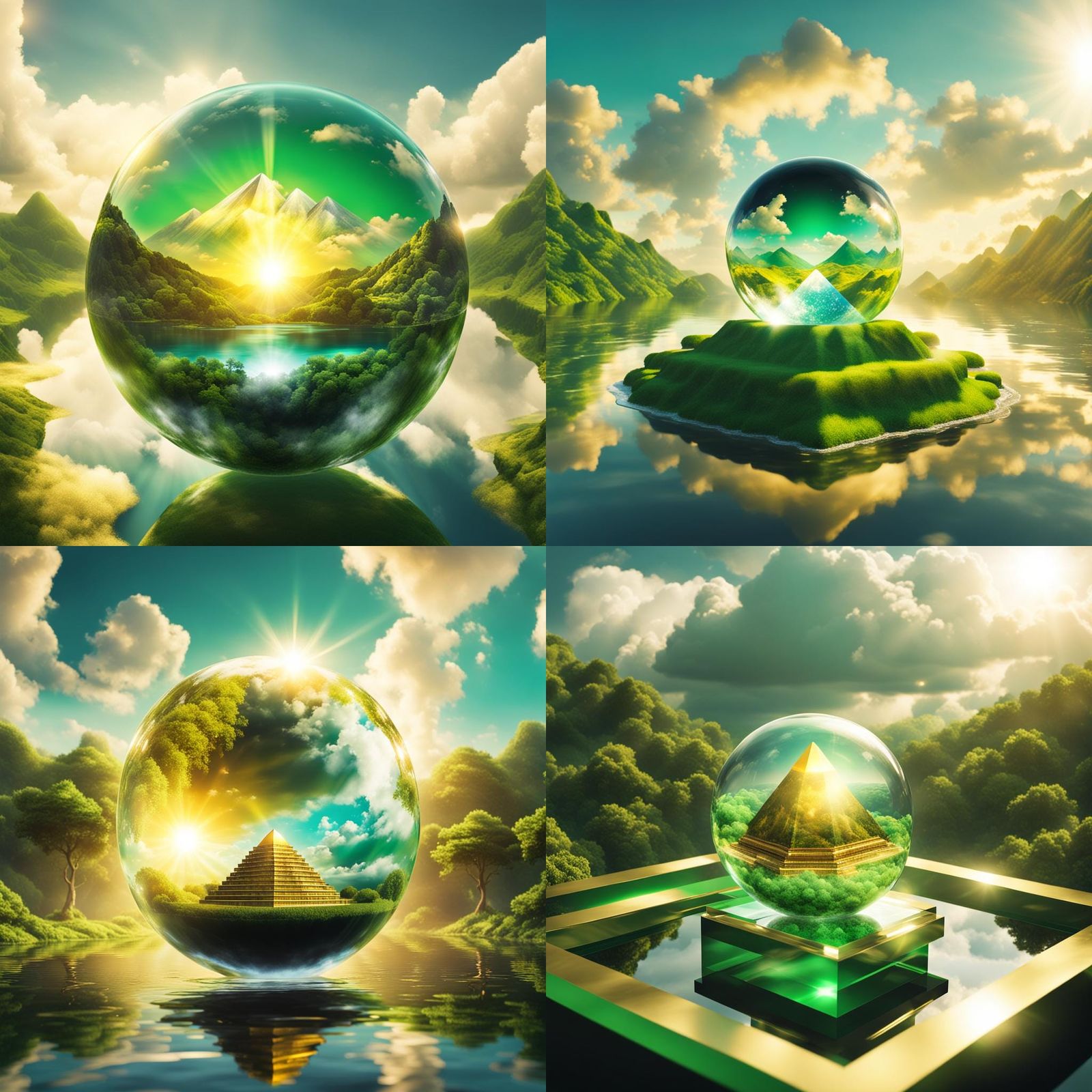 Glass Pyramid on Island with Throne, Splash Art