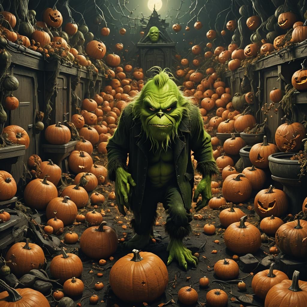 Grinch's Dark Fantasy Halloween with Skibidi Toilets