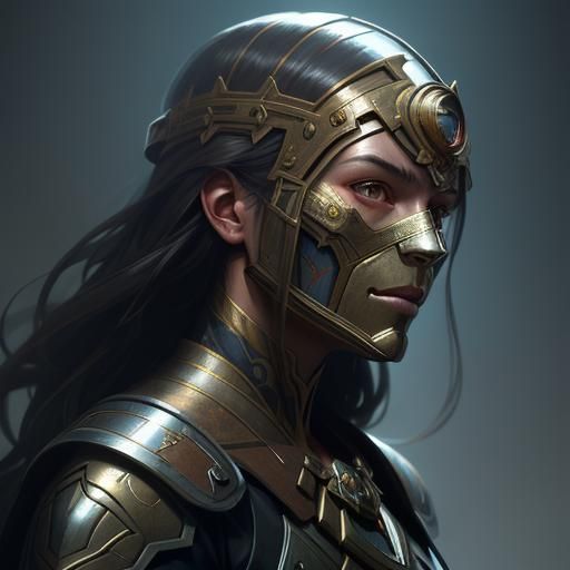 Woman in Iron Mask: Hyperdetailed Artstation Portrait