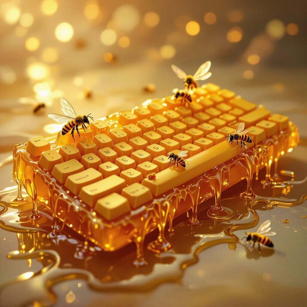 Surreal Honey Keyboard Digital Painting