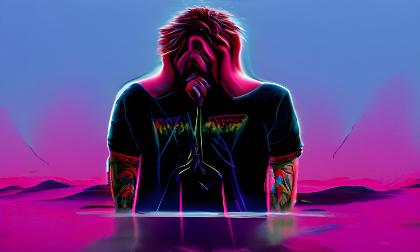 Synthwave Heartbreak: A Psychedelic Teardrinker