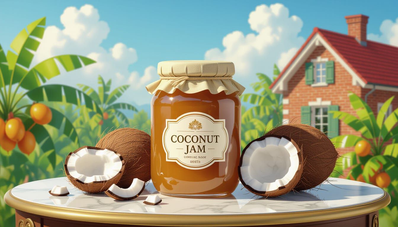 Luxurious Coconut Jam Setting on a Royal Table