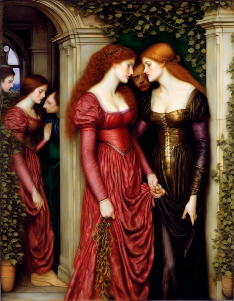 <lora:Strong Expression:1.0>, art by Dante Gabriel Rossetti,...