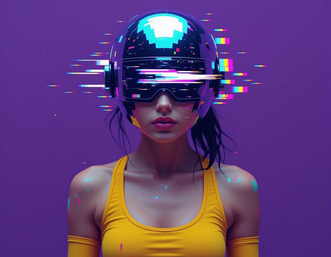 Glitched Breakdancer in Surreal Glitchcore Style