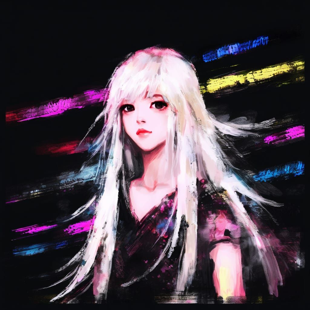 Fleeting Impressionist Portrait with Anime Jelly Eyes