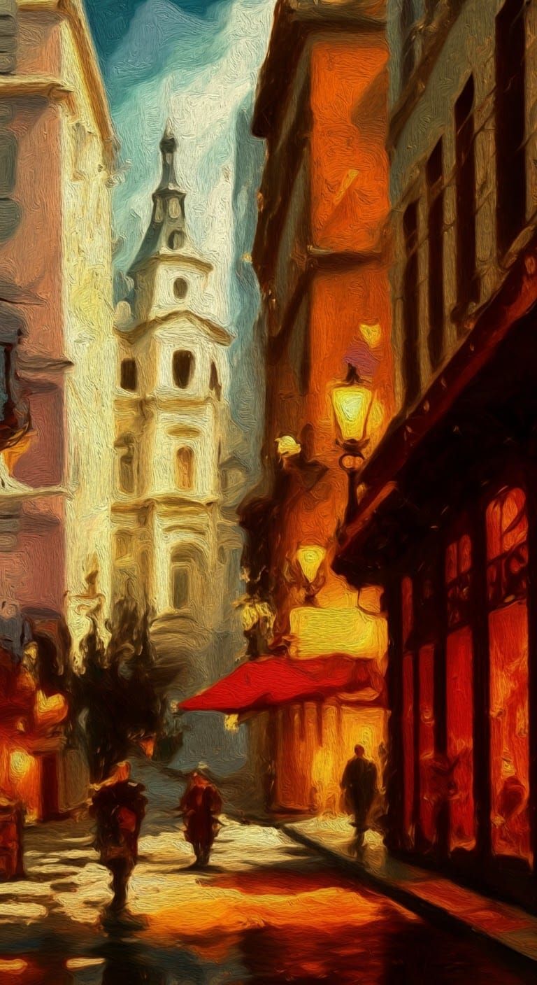 Expressionist Oil Painting with Impasto Texture