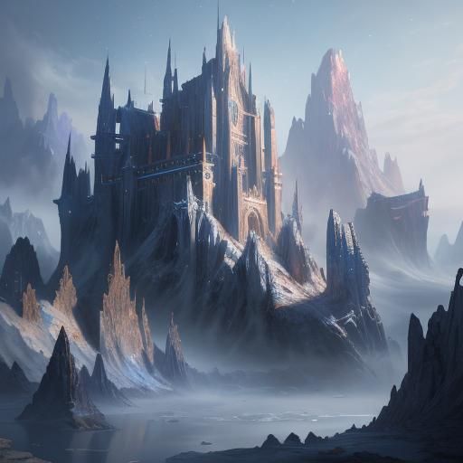 Girl Holding White Crystal: Detailed Matte Painting
