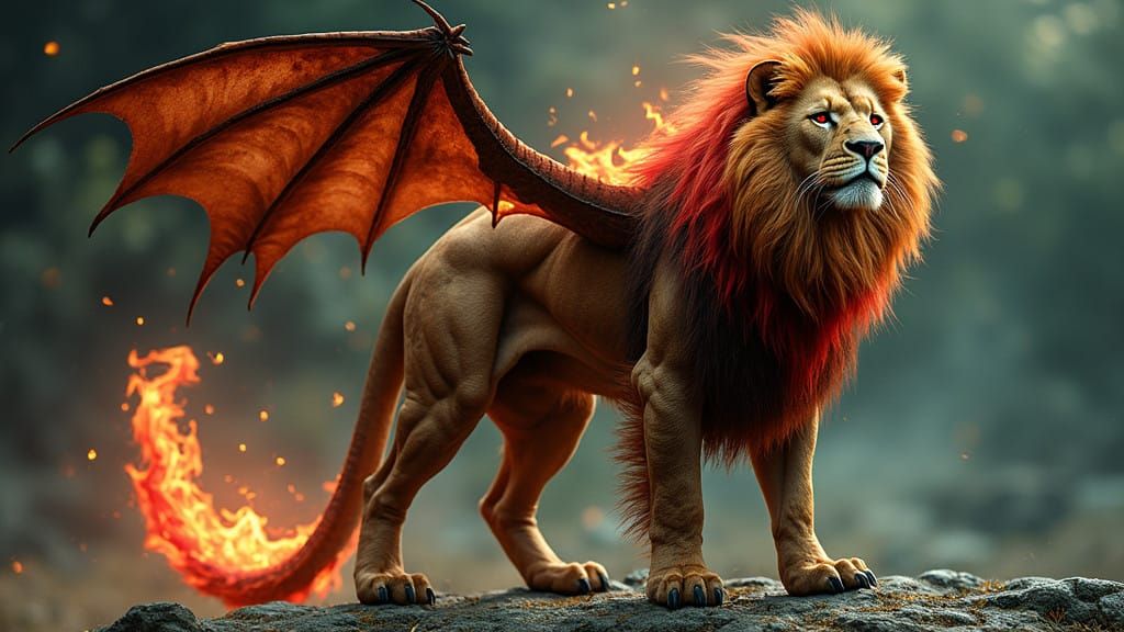 Majestic Manticore in a Cinematic High-Fantasy Aesthetic