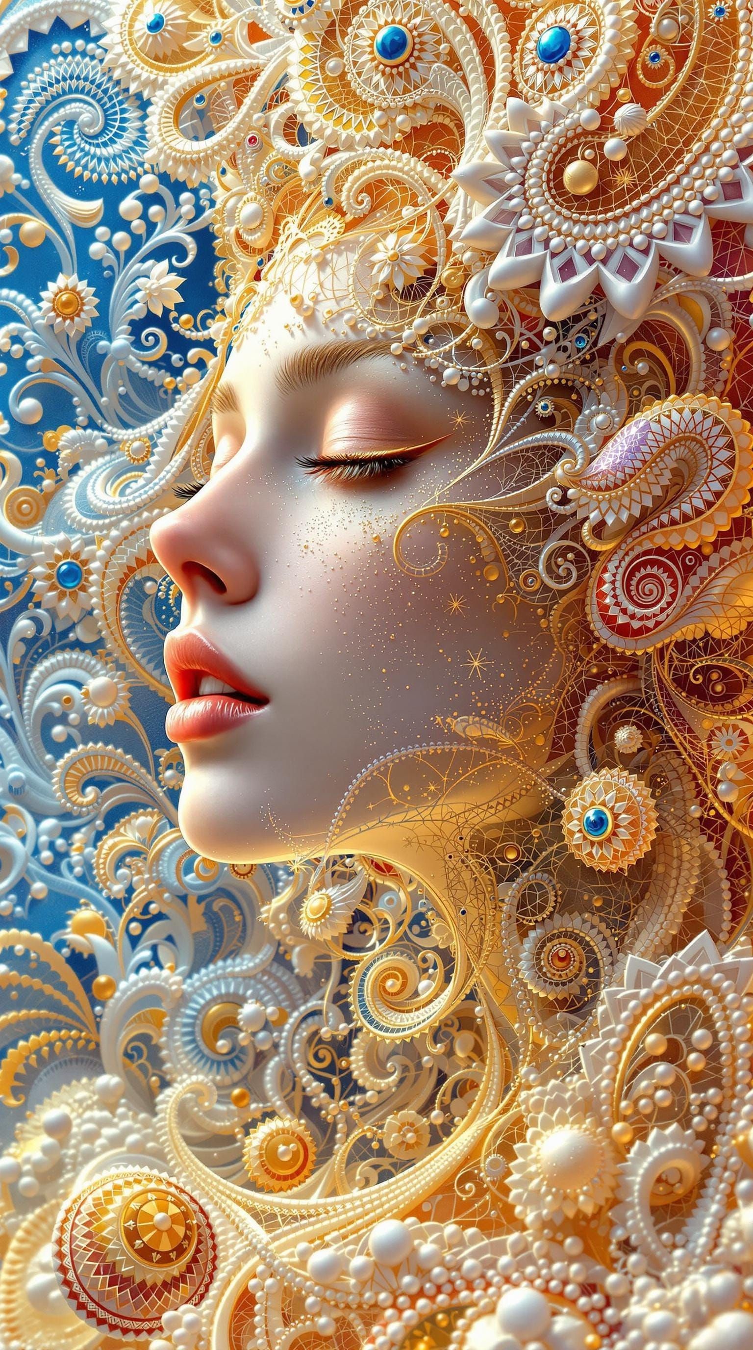 Paisley Fractal in Art Nouveau Style