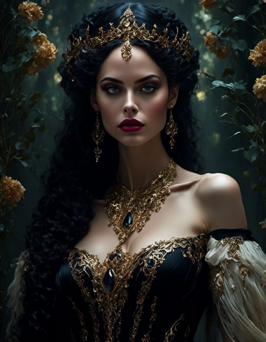 Gothic Beauty in Pre-Raphaelite Style