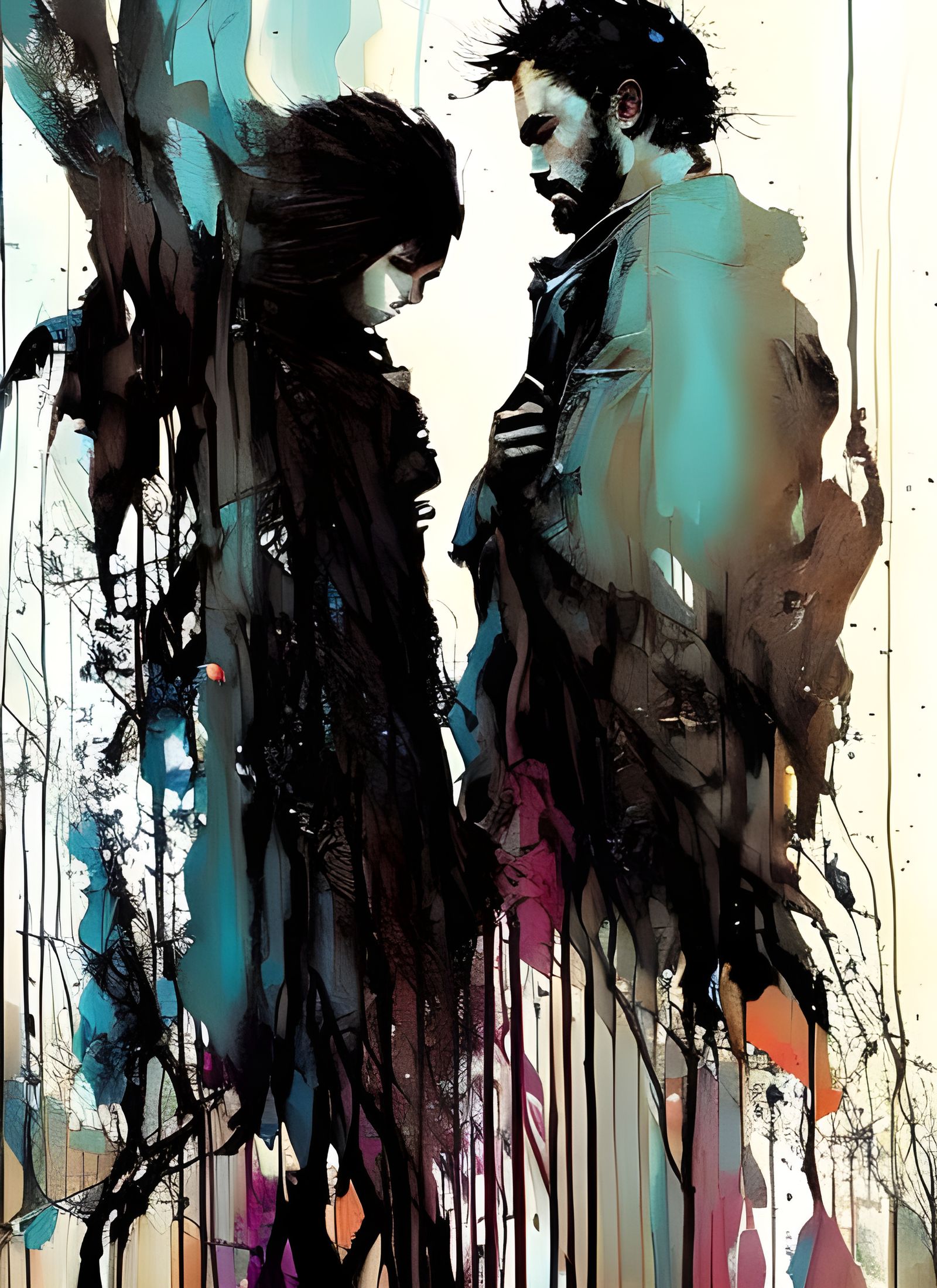 Embracing Shadows: Romantic Matte Painting in Sinister Light