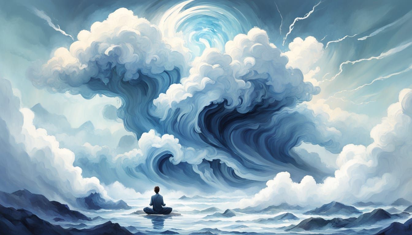 Meditating on a Cloud with Ocean Waves