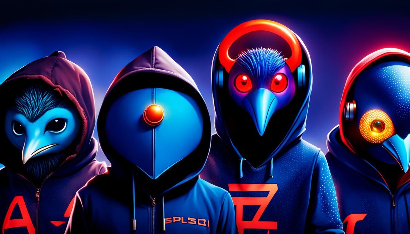 Cyberpunk Penguin and Friends: Digital Anime Art