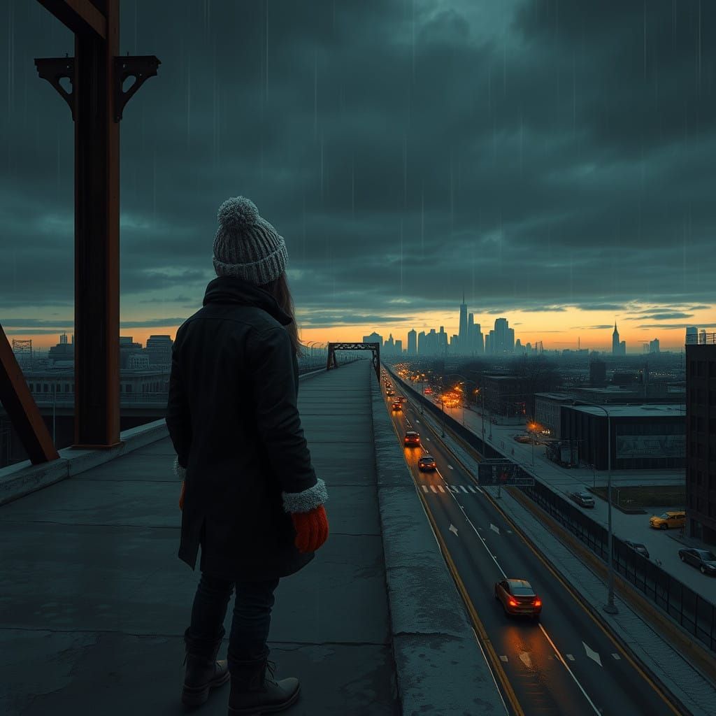 Elevated Observer in a Rustic, Industrial Skyway