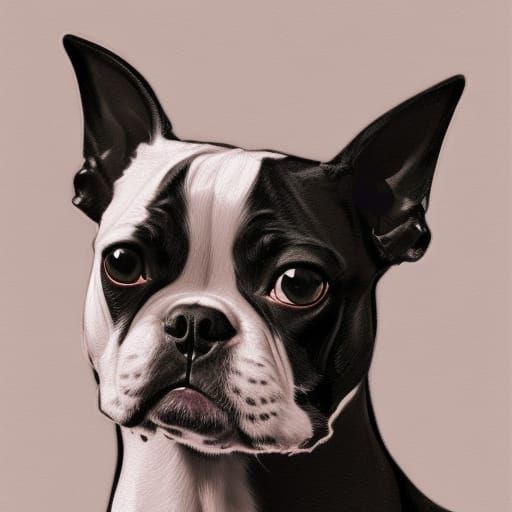 Hyperdetailed Boston Terrier Portrait in Unreal Engine 5
